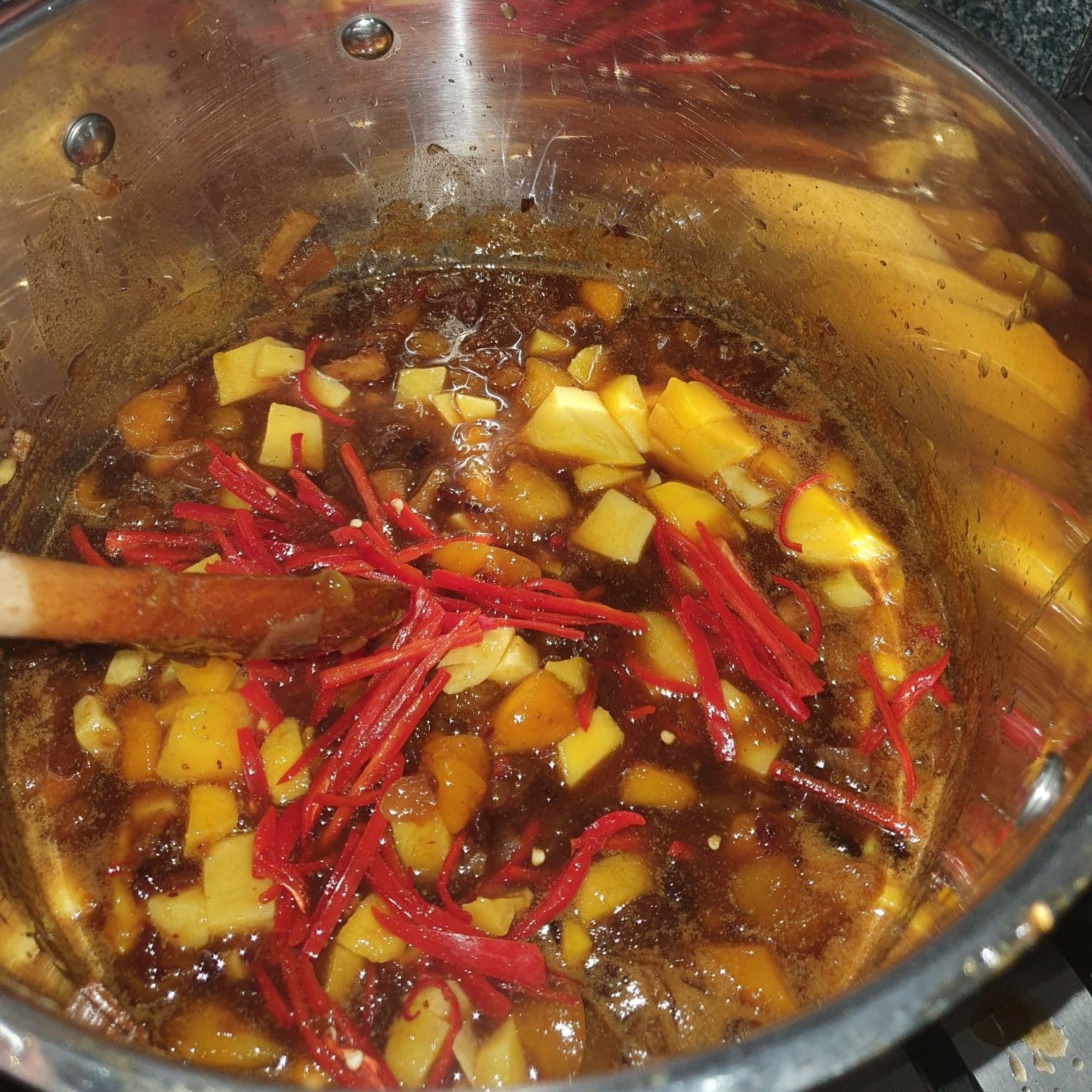 Adding in the final ingredients.